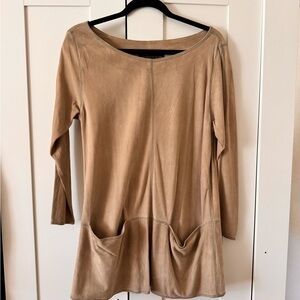 Donna Karan Suede long Sleeve Boxy Tunic